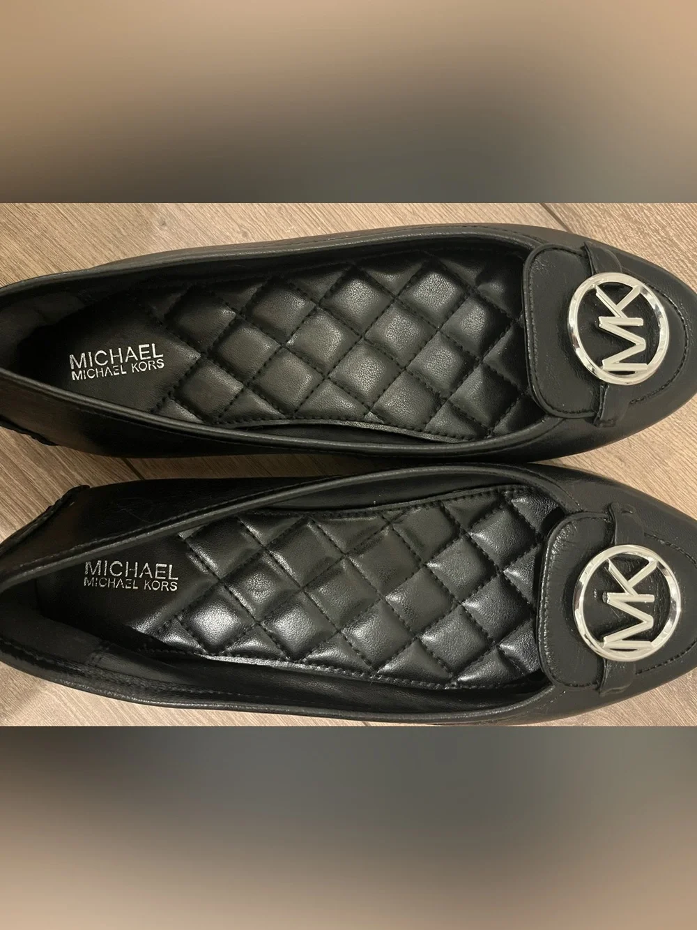 Michael Kors Lillie Quilted Leather Moccasin Flats - Black - Size 7.5